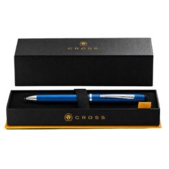 Bút Đa Chức Năng Cross Tech3+ AT0090-8 Màu Xanh Dương Kim Loại – 3 Ngòi Viết, Stylus Cảm Ứng, Cơ Chế Xoay Kèm Hộp