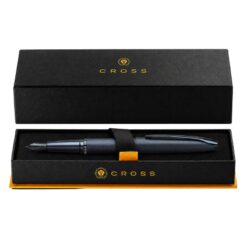 Bút Máy Cross ATX Xanh Thẫm Nhám 886-45MJ - Vân Kim Cương, Cartridge & Converter, Ngòi Thép Mạ PVD Kèm Hộp Hãng
