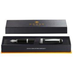 Bút Máy Cross Bailey Đen Sơn Mài AT0456-7MS – Ngòi Thép Medium, Nạp Lại Mực Kèm Hộp Quà Cao Cấp