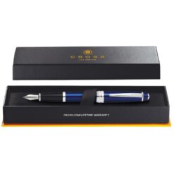 Bút Máy Cross Bailey Xanh Dương AT0456-12MS – Ngòi Thép Không Gỉ, Thiết Kế Cân Bằng Kèm Hộp Quà Cao Cấp