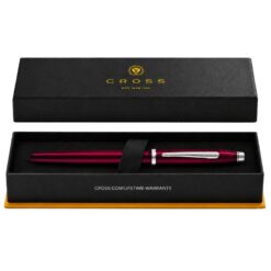 Bút Máy Cross Century II Đỏ Mận Trong Mờ AT0086-114MS – Ngòi Thép Medium, Viết Mượt, Cầm Chắc Tay Kèm Hộp