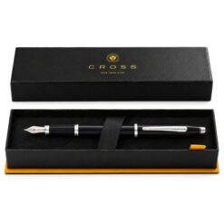 Bút Máy Cross Century II Sơn Mài Đen AT0086-102MS – Ngòi Thép Medium, Viết Mượt, Cầm Chắc Tay Kèm Hộp Quà Cao Cấp