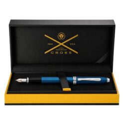 Bút Máy Cross Townsend 696-1MD Xanh Dương Thạch Anh – Ngòi M, Họa Tiết Kim Cương, Mạ Rhodium Kèm Hộp Cao Cấp