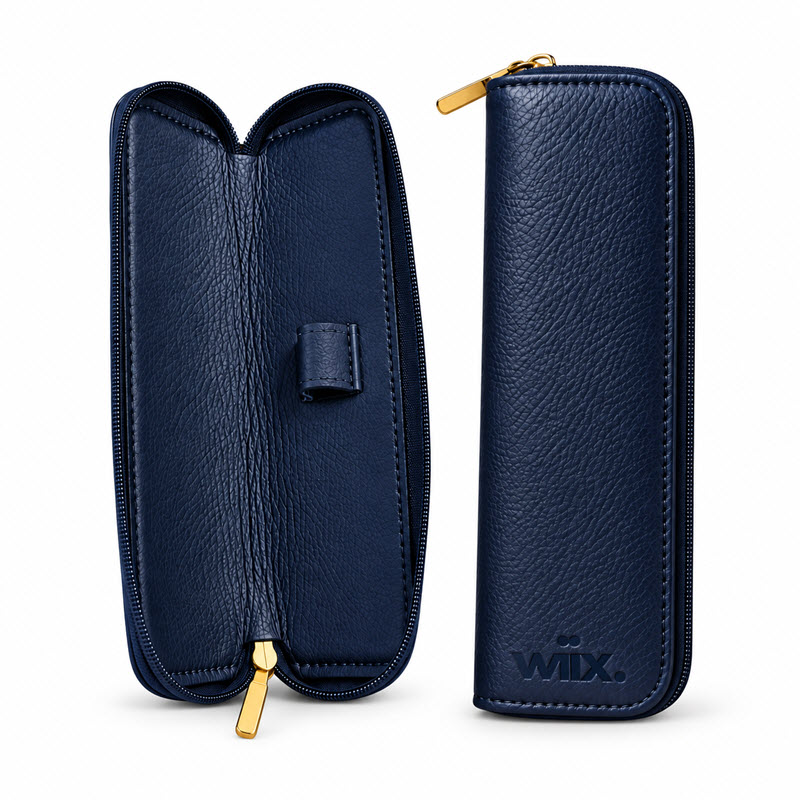 Bao da đựng bút cao cấp WA-BD001 màu xanh navy kèm hộp; giúp bảo vệ sản phẩm và cấu thành set quà - Ảnh 3