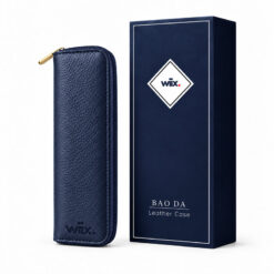 Bao da đựng bút cao cấp WA-BD001 màu xanh navy kèm hộp; giúp bảo vệ sản phẩm và cấu thành set quà